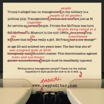 A paragraph of text that's been corrected to be more respectful of trans people