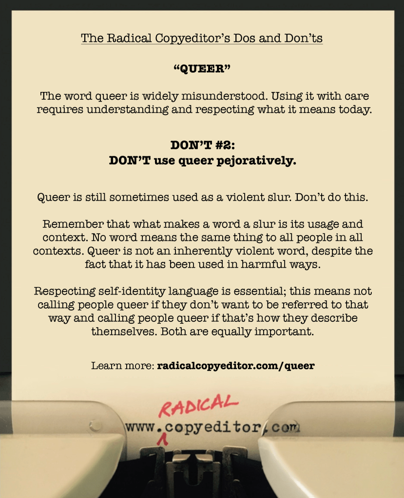 Queer: Dos and Don'ts: Don't #2