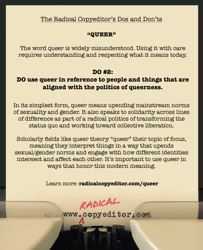 Queer: Dos and Don'ts: Do #2